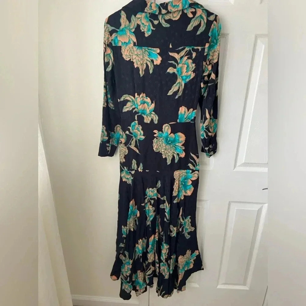 Sandro Paris Blaire Knotted Floral Print Maxi Dress size 38 EU - Picture 9 of 9